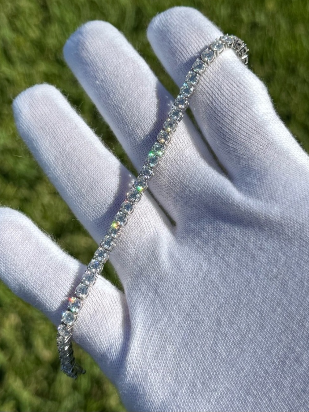 925 Silver, 11.7CTW Moissanite Tennis Bracelet